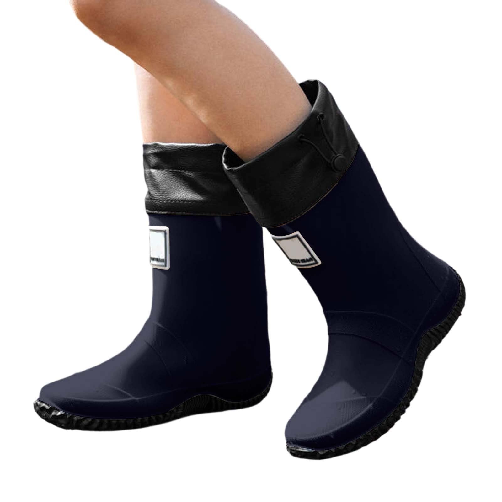 Generisch Botas de lluvia antideslizantes de caña media para mujer | Botas de goma de altura media, suela antideslizante, impermeables, cómodas, ideales para trabajo al aire libre y ocio