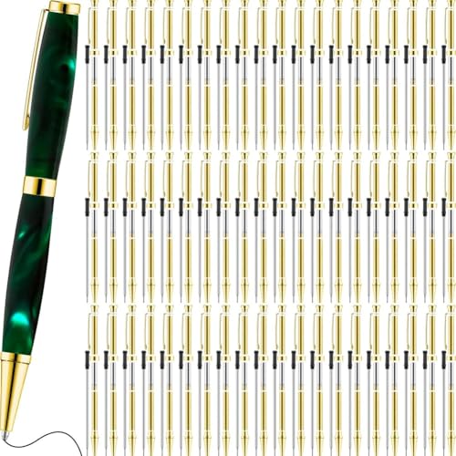 Wajbpom 木材のための60PCSツイストアウトペンキット、DIYクラフトゴールド用の7mmスリムペンリフィルパック