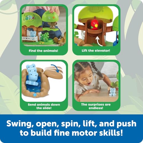 Image of Learning Resources Peeksville Learning Jungle Playset, Animal Kingdom Figurines, Zoo Toy, Tiger, Lion, Animals, Fine Motor Skills For Kids, Toddler Gifts For Girls And Boys