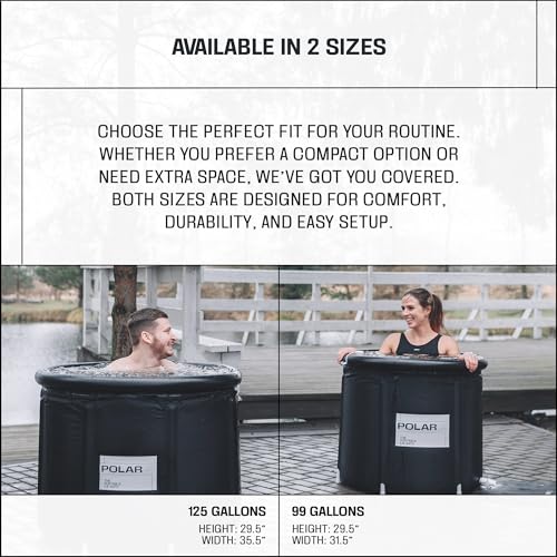 Image of Premium Portable Ice Bath Tub for Athletes - 125-Gallon Cold Plunge Pool with Easy Drainage System - Durable PVC, Foam, and Nylon Layers - Tear-Resistant and Waterproof for Muscle Recovery