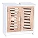 eSituro Armadietto Sottolavabo da Bagno Mobile a Terra con 2 Ante in Legno Mobiletto Sotto il Lavello SBP0021