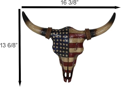 Miniatura 3 de Ebros Gift Placa rústica de decoración de pared con diseño patriótico de Estados Unidos, bandera de Estados Unidos, diseño de búfalo, búfalo, vaca,