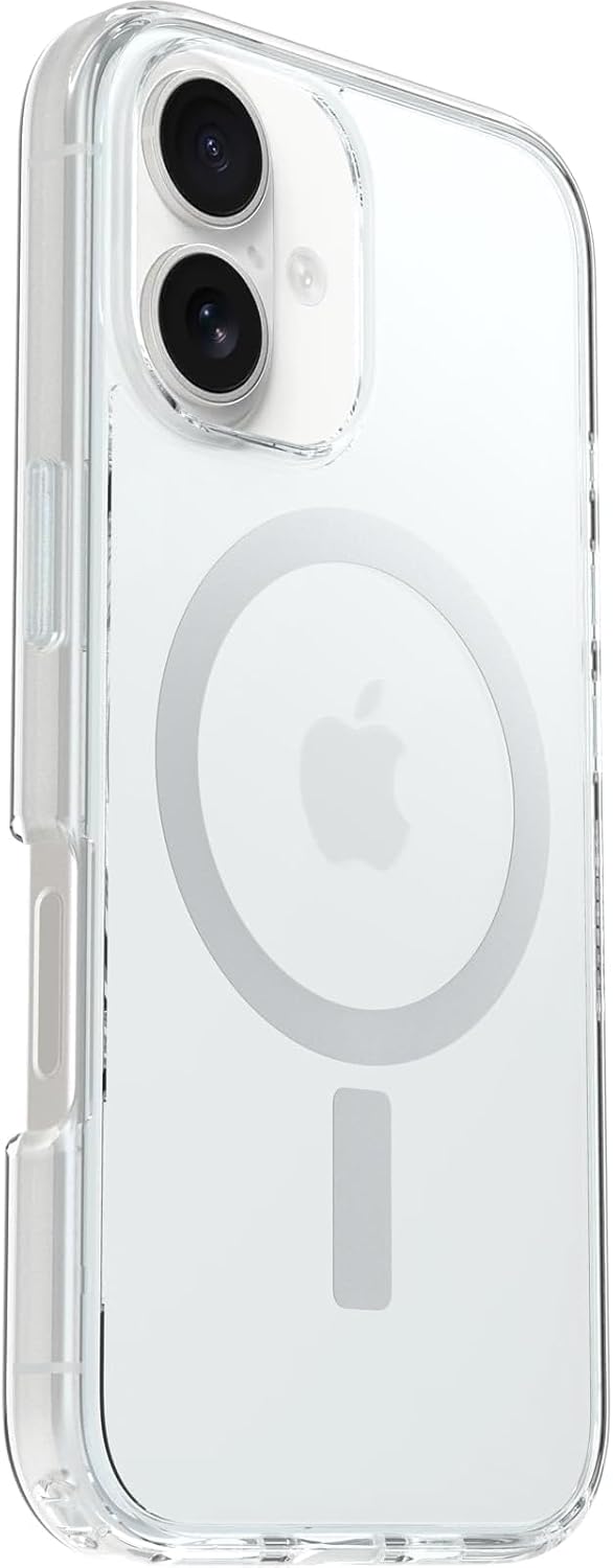 OtterBox iPhone 16 - Symmetry MagSafe Case - Ultra-Slim - Raised Edges Protect Camera & Screen - Non-Retail Packaging - Clear