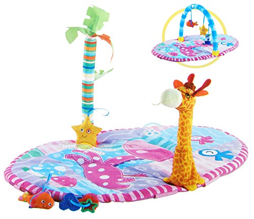 Tapis d'éveil 2-en.1 pour tout-petit avec arche de jeu en 3 variantes