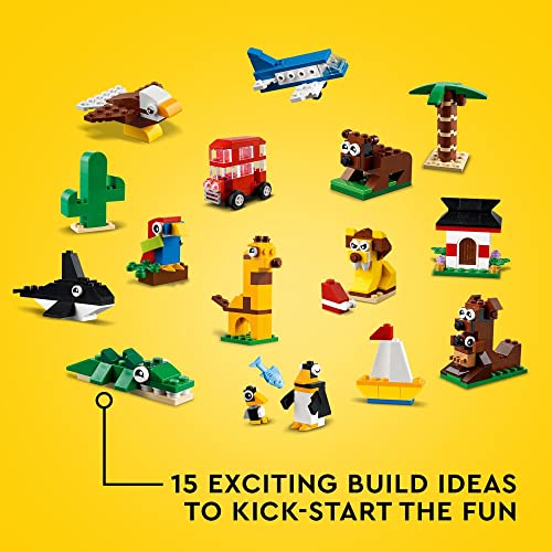 11015 LEGO® Classic Ao Redor do Mundo; Kit de Construção; 15 Brinquedos para Crianças (950 peças)