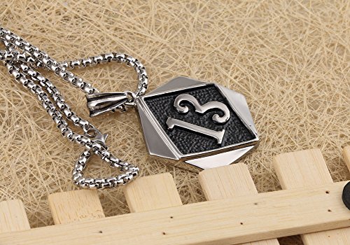 Eosing Large Heavy Lucky Number 13 Celtic Gothic Mens Stainless Steel Necklace + Rolo Chain #TOP4