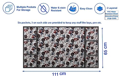 Image of Stylista Refridgerator top Cover Suitable for Samsung RR20A271BU8 /NL, 192 Liter Fridge, Dimension (WXD) 65x111 CM, Traditional Pattern Cream