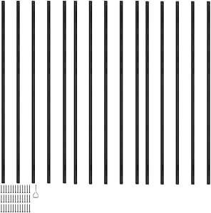 Wrought Iron Balusters  Set Of 30 ,Hollow Double-Spiral Twist Stair Spindles Decorative Metal Balusters Spindles For Decks 1 2 Inch Stair Railing Satin Black Metal Railing D05 140 - View #6