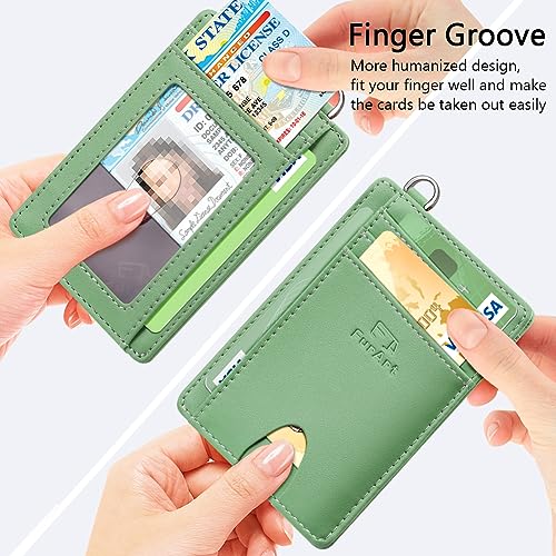 FurArt Slim Minimalist Wallet, Front Pocket Wallets, RFID Blocking, Credit Card Holder for Men & Women-Mint Green3