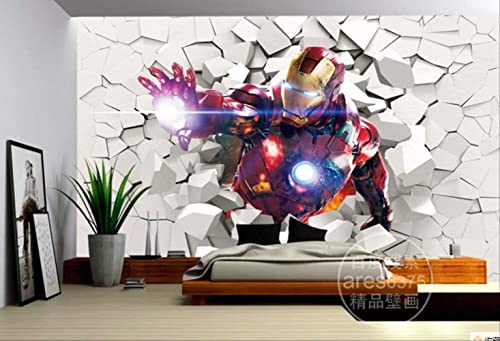 DYNSL Personnalisé 3D Photo Papier Peint Batman Iron Man Spider Superman Superhero Peinture Murale Enfants Chambre Salon Tv Fond Mur Décor Chambre