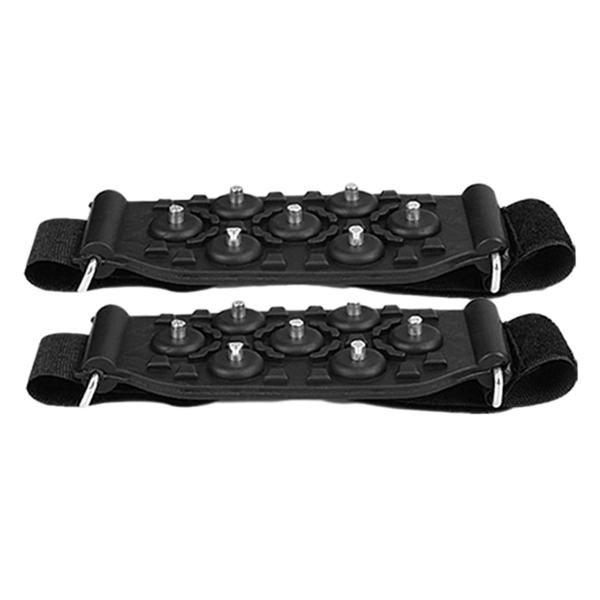 Abaodam Crampons Antidérapants pour Chaussures Couvre Shoes Ajustables avec Dents pour Randonnée et Activités Extérieures Hiver pour Sécurité et Traction Glace et Neige