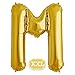 Produktbild XXL Folienballon Buchstaben Gold [ ca.100cm ] , Buchstaben ballon für Geburtstag Jubiläum & Party Geschenk Dekoration Folienballons Luftballons Zahl ballon Happy Hochzeit Birthday [ A ~ Z ]  (GOLD[M])