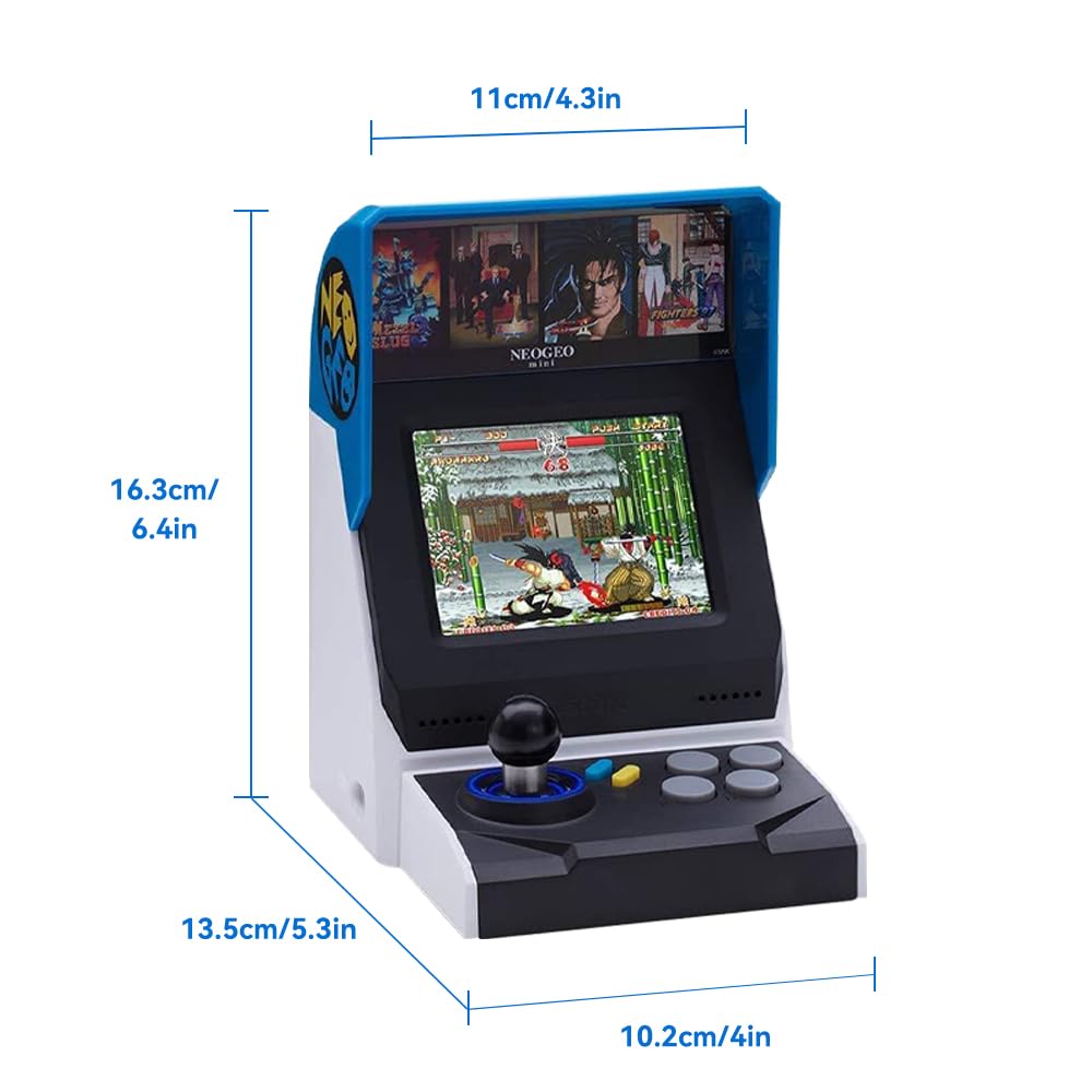 Neo Geo Mini Arcade Game Console, 4.3-inch Display, Joystick and