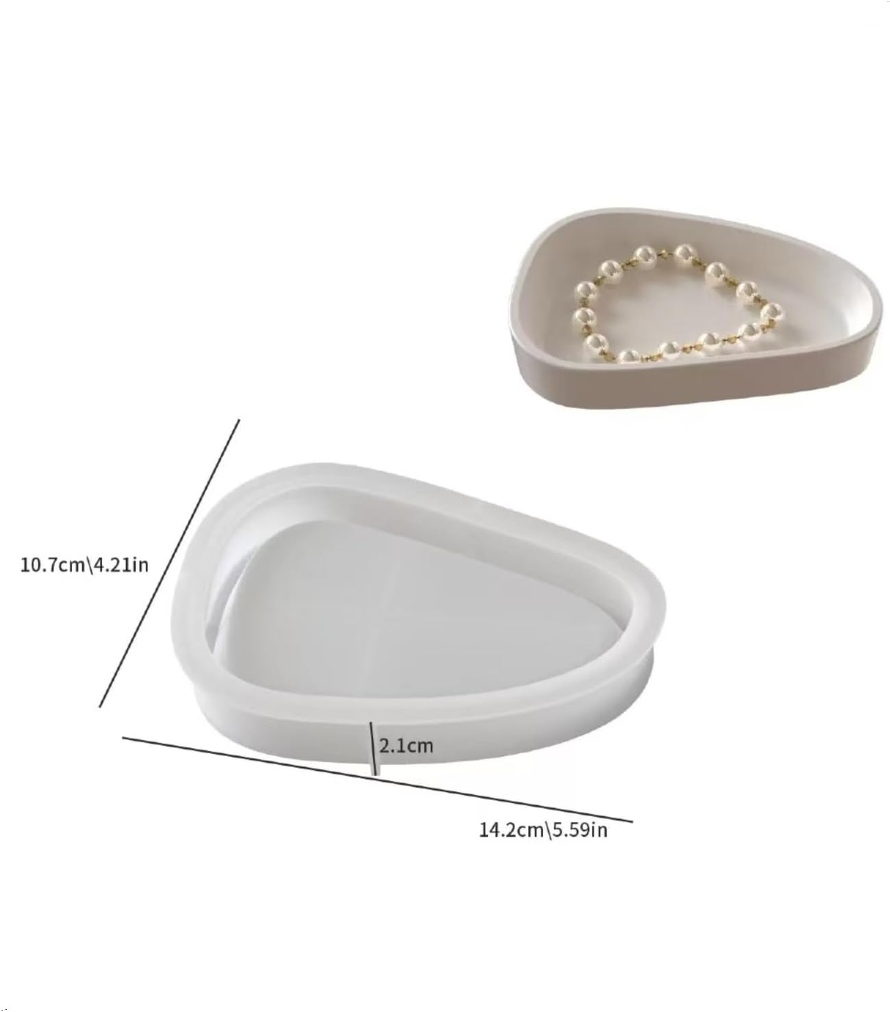 3PCS Silicone Resin Tray Molds,Triangular Silicone Mold Concrete Trinket Plate Dish Epoxy Resins Mould for Jewelry Storage Candle Holder Art Craft Home Decor (A)