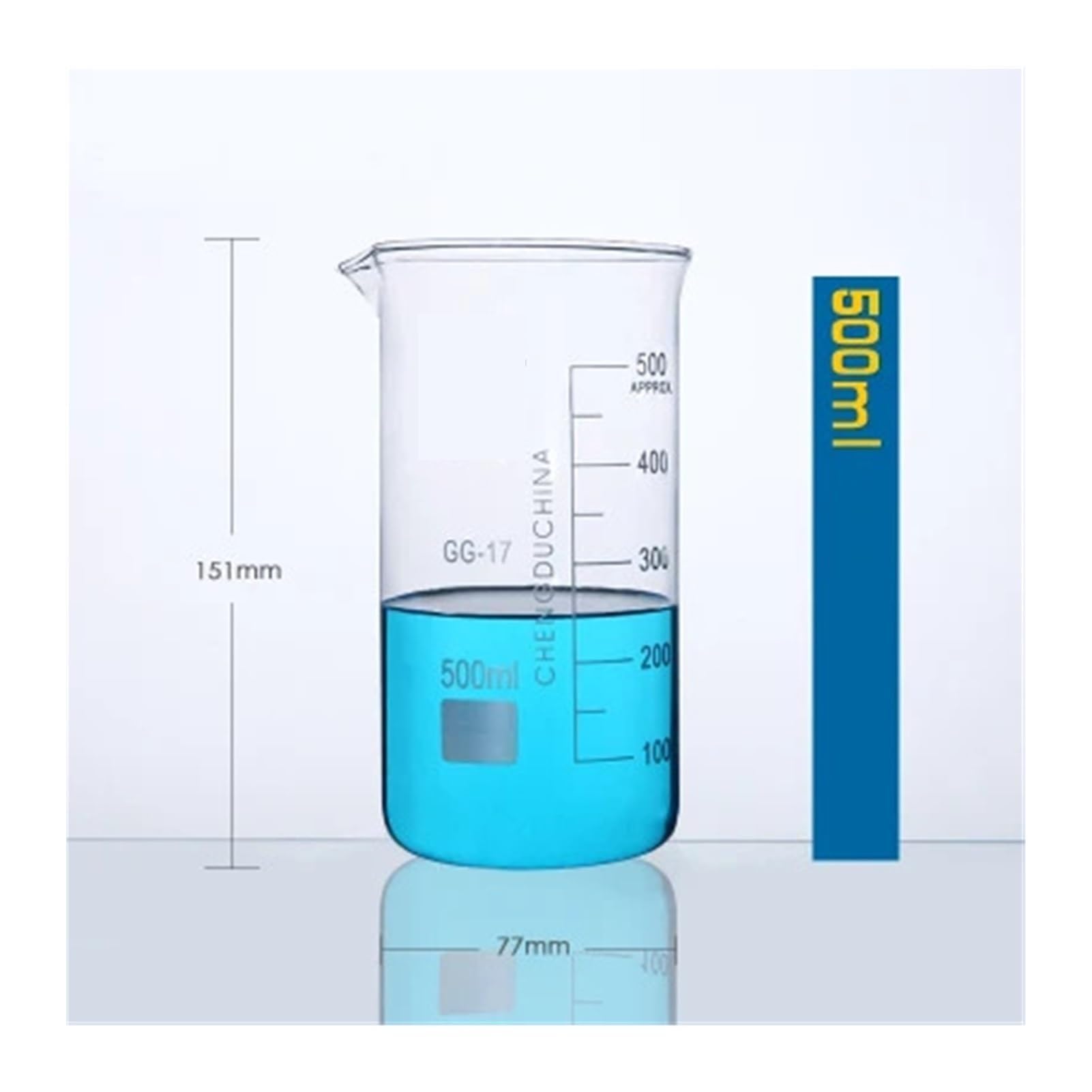 una botella hirviendo, Vaso graduado de vidrio de borosilicato de alta graduación for laboratorio, de forma alta. Equipo de laboratorio.(250mL 4pcs)
