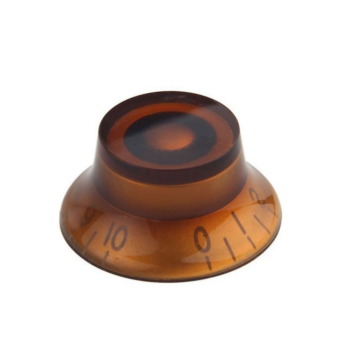 Anneome Electric Guitar Bass Knobs Volume Tone Control Knobs 10 Grid Scale (Amber Plastic)