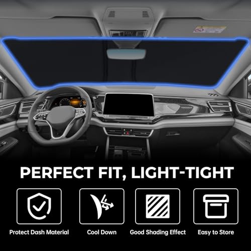 Image of Fit for Volkswagen VW Atlas 2018-2025 Side Window Sunshades, Customized for VW Atlas Car Front Window Sun Shades, Automatic Car Sun Shield Accessories, Blocks UV Rays, Keeps Vehicle Cool