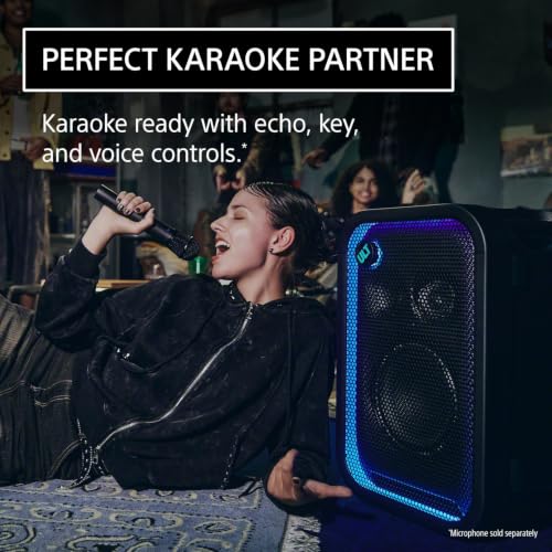 Sony ULT Tower 5 Bluetooth Karaoke Party Speaker | Up to 20 Hr Battery, Quick Charging, IPX4, Party Lighting, XLR/RCA/Mic Inputs, 10-Band EQ, Handles - image 6