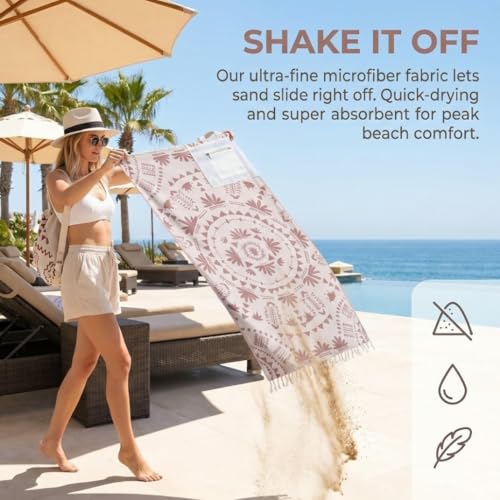 Tapis de plage convertible sac à dos serviette microfibre sans sable (#H) - 4