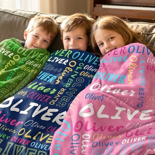 Image of PUREFLY Ships Next Day-Personalized Blanket for Kids- Custom Blanket with Name for Teen Girls and Boys, Birthday Gifts for Women and Men, Customized Flannel Throw, Christmas Blankets Gifts for Baby