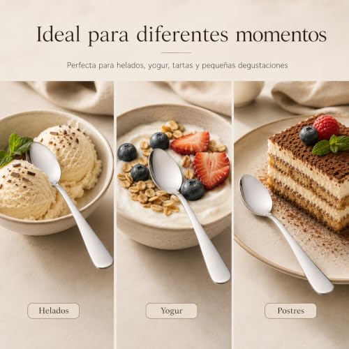 Miniatura 6 de 12 Cucharas Postre Acero Inoxidable 15 X 3,2cm