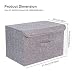 3Pcs Fabric Storage Boxes With Lids For Wardrobe Clothes Toy Foldable Linen 37*24*25cm (Grey)