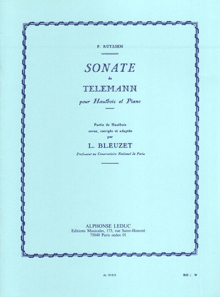Georg Philipp Telemann: Sonata in a Minor (Oboe and Piano)