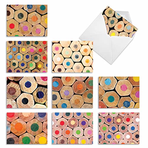 Crayons de couleur cartes de notes pour correspondance créative au quotidien
