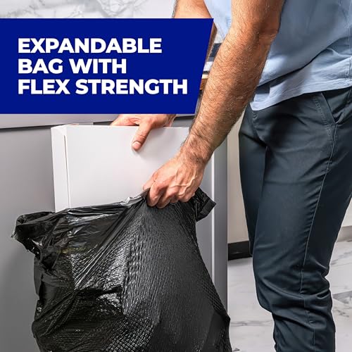 Image of Hefty Ultra Strong Signature Scents 13 Gallon Trash Bags, Fresh Clean Breeze Scent, Tall Kitchen Trash Bags with 25% More Scent Technology, Blackout, 80 Count