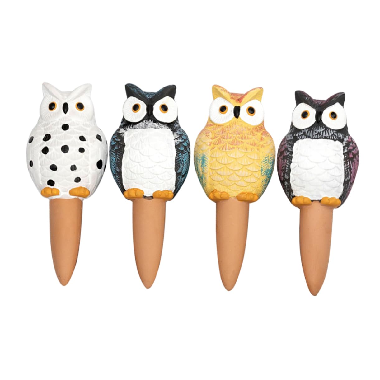 Yardwe Dispositif D’arrosage Automatique de Hibou, 4 Pièces, 210ml, en Latérite, pour Plantes en Pot et Jardinières D’intérieur