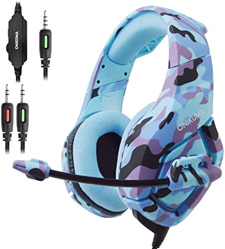 PS4 Gaming Headset, ANRIS Gaming Headphone, Professional 3.5mm Over Ear Gamer Headphones (Blue)