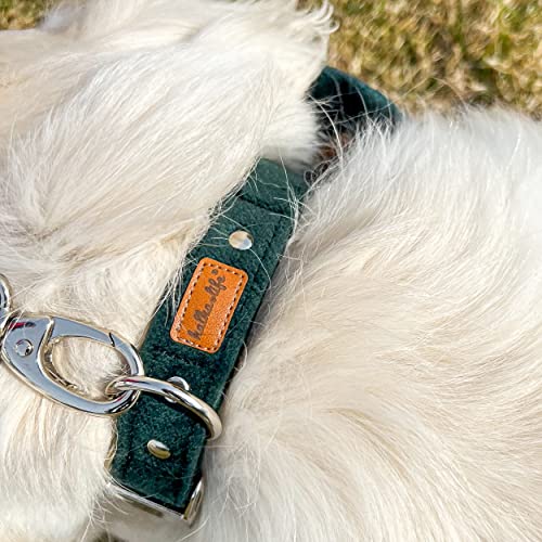 Collier pour chien réglable tissu durable taille S vert bouteille