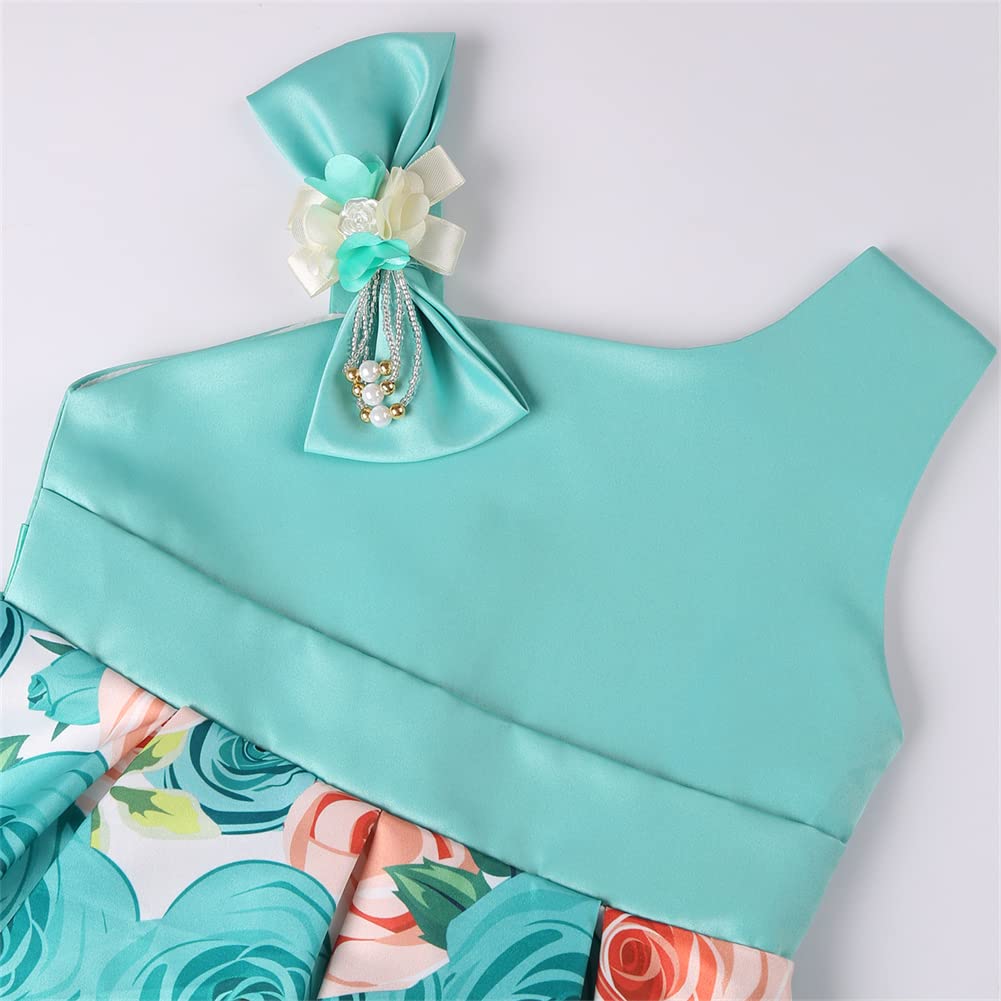 2-9T - Vestido de fiesta de flores para niña, baile de graduación, Pascua, vestido de fiesta, verde claro, 2-3 años