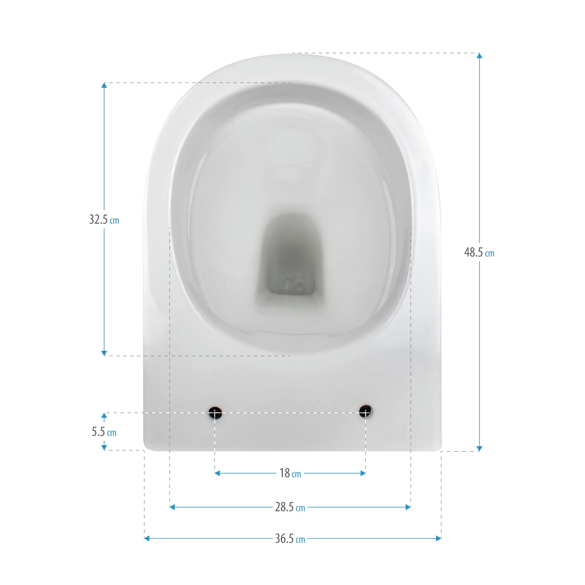 MOG Inodoro suspendido Easy Clean Rimless/Rimfree (sin borde) incl. asiento con mecanismo de cierre suave SOFTCLOSE + extraíble. – ADIGE