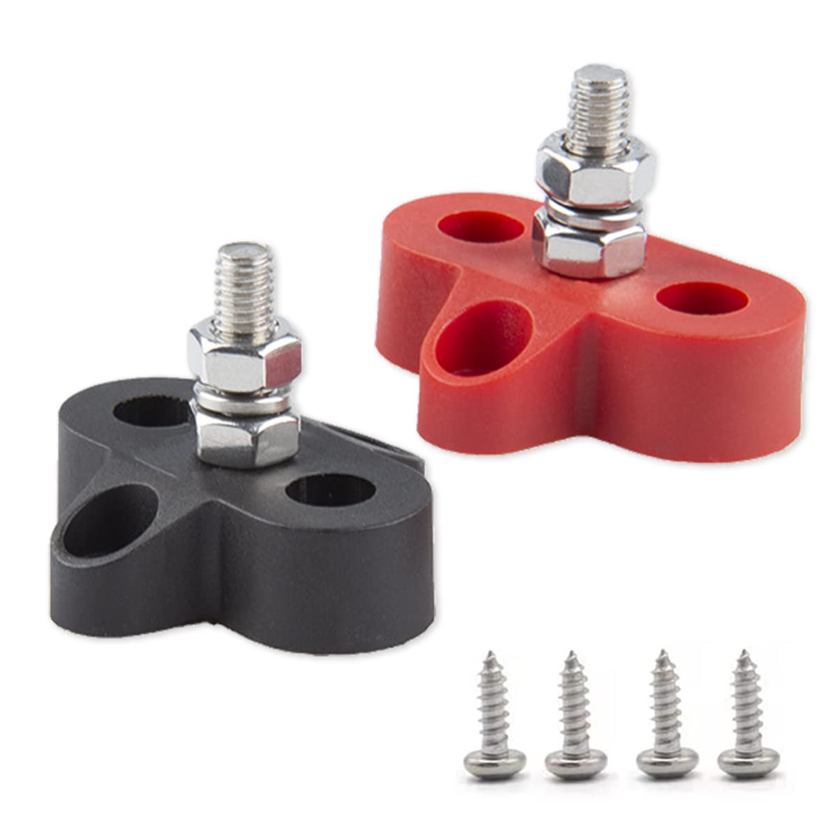 Buy Terminal Block Bus Bar, 1/4" Single Stud Positive Negative Battery