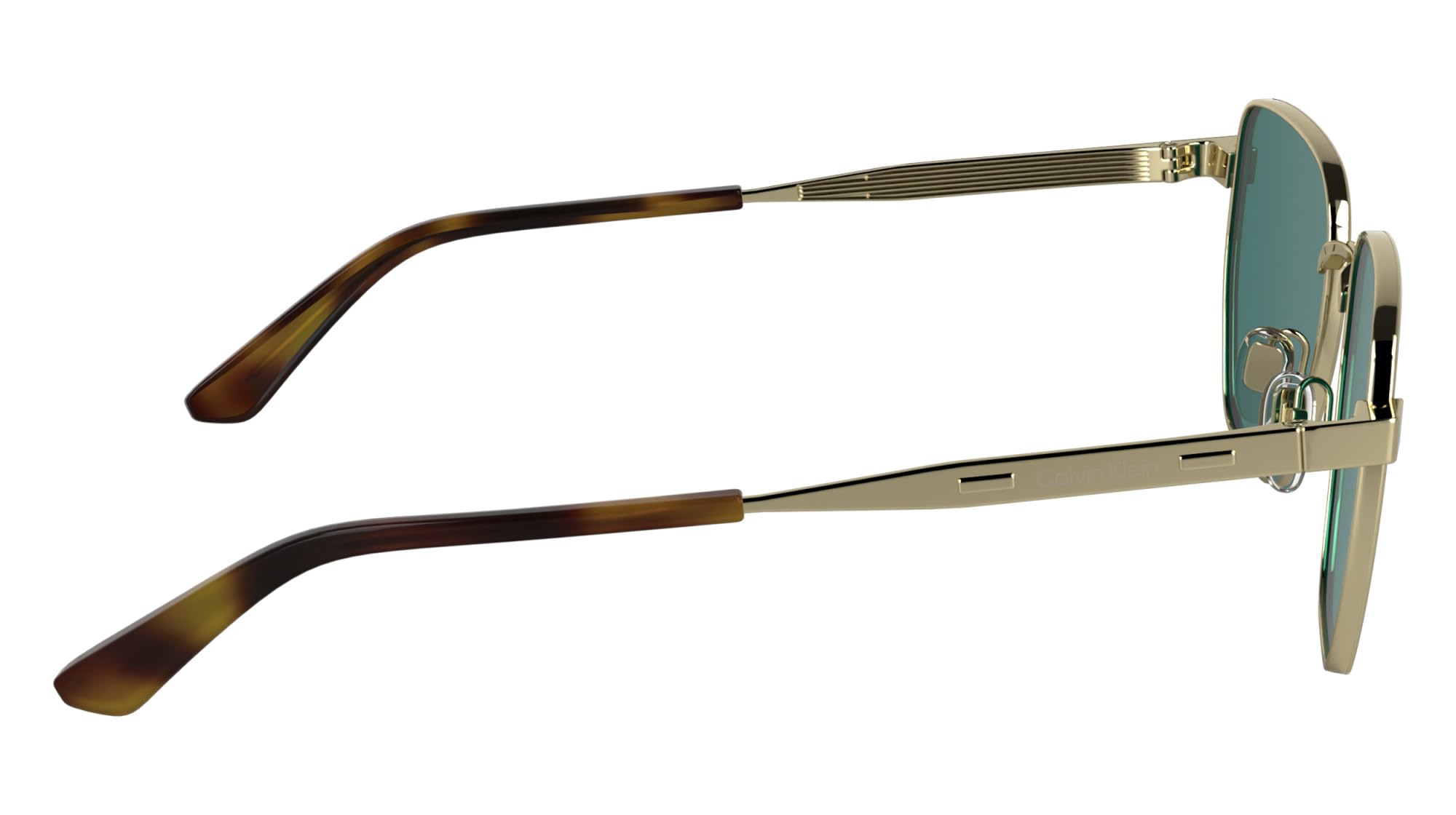Calvin Klein Unisex Adult Sunglasses CK25100S - Light Gold with Solid Green Lens