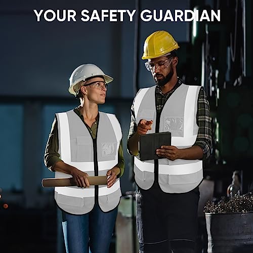 Image of TICONN Reflective Safety Vest High Visibility Class II Mesh Vest for Women & Men Meets ANSI Standards