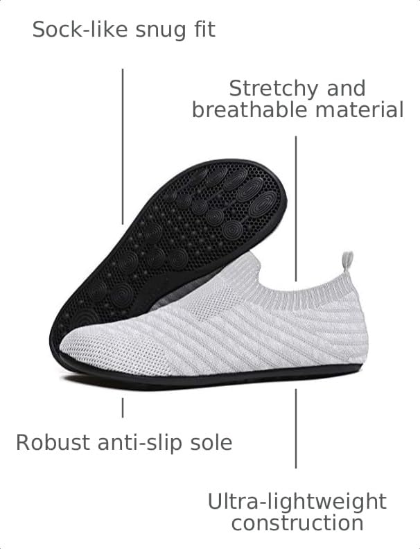 Image of QZKDM Lightweight Slip on Grip Indoor House Slippers Barefoot Non Slip Home Exercise Yoga Shoes for Men Women