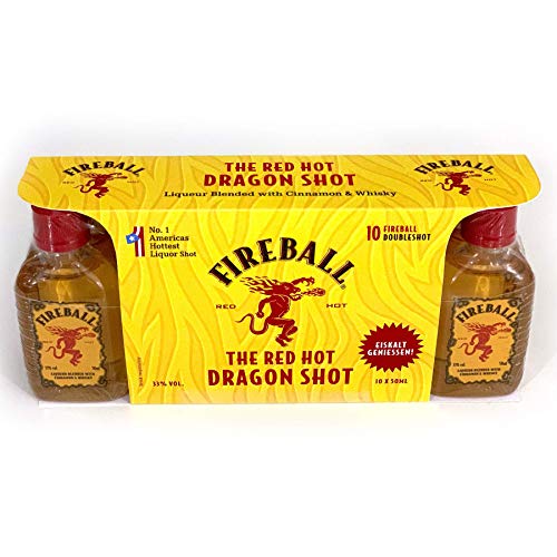 Fireball Likör Blended With Cinnamon & Whisky (10 x 0.05 l), (1 x 0.5 l)