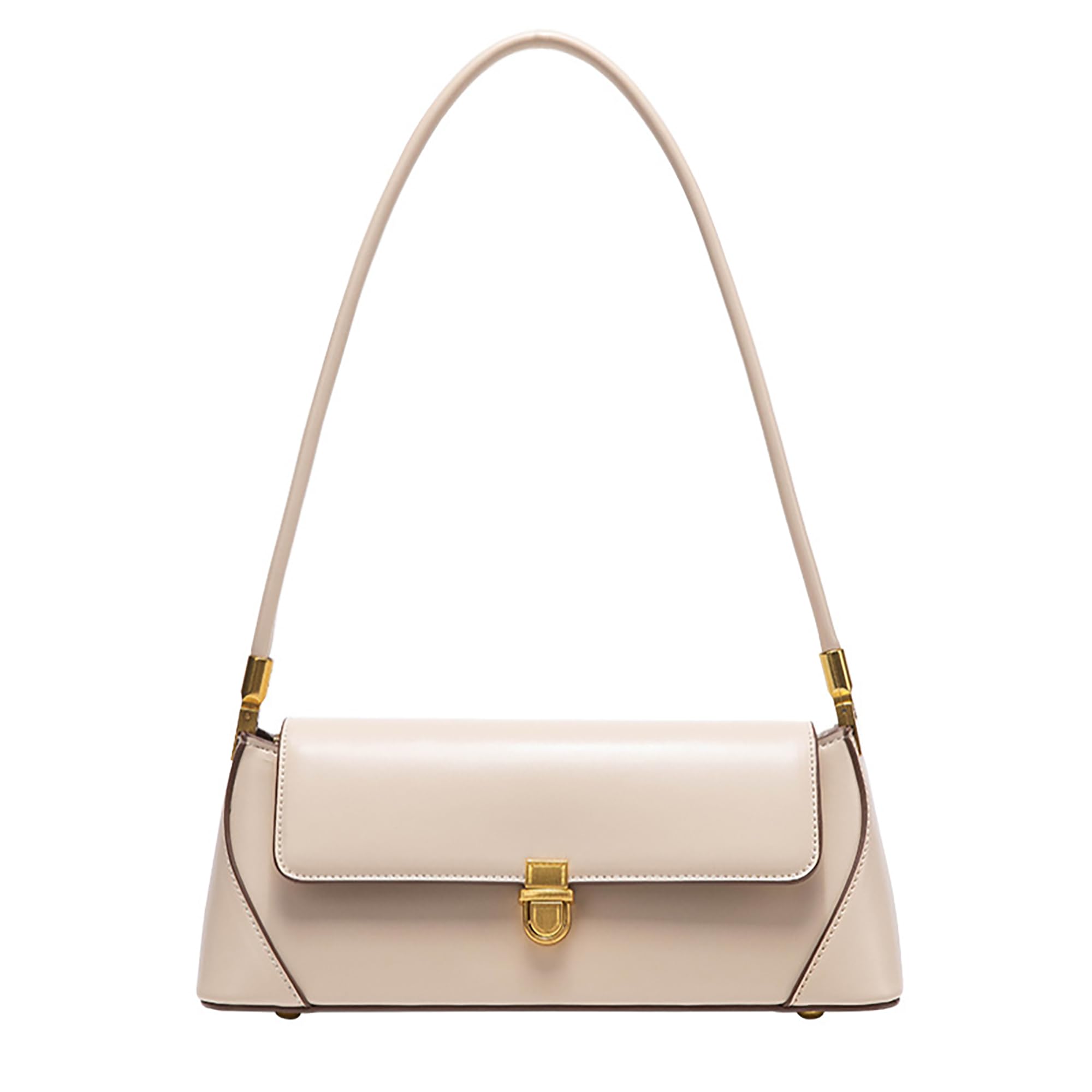 SIBY Womens Clutch Bag Leather Retro Bag | Flap Shoulder Purse with Wide Strap for Girls | Shoulder Bag with Metal Lock | Tote Handbag for Women (Beige) (B0CVH4SB3S) Amazon Price History, Amazon Price Tracker
