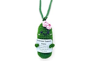 Emotional Support Pickle with Bow Crochet Car Accessories