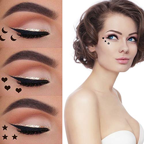 Lemonsac 4 Pcs Double-Sided Liquid Eyeliner Pencil Pen, With Eye Makeup Stamp Super Slim Gel Felt Tip, Waterproof Smudgeproof Long Lasting Eyeliner Eye Makeup Tool-Heart, Star,Moon, Flowers (4Pcs) #TOP1