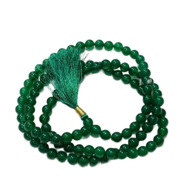 Mala 108 perles onyx vert 10mm LKBEADS collier de prière méditation lithothérapie