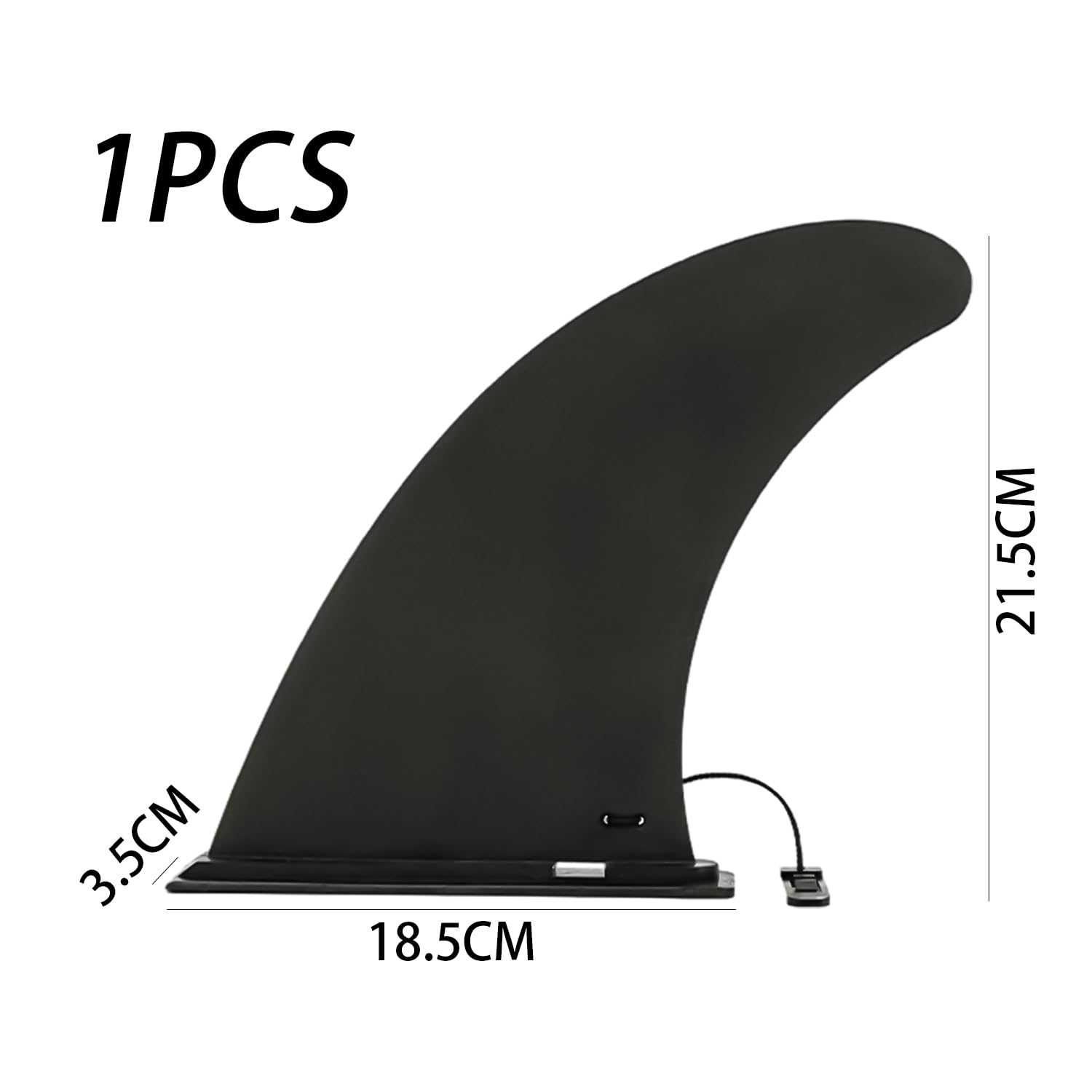 Clip de aleta universal para tabla de surf y paddle, adaptador inflable, liberación rápida, eje de remo ajustable (negro)