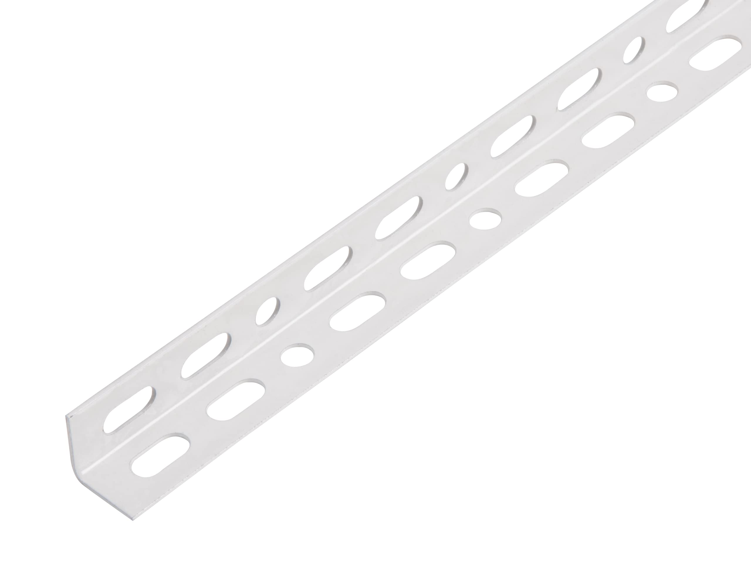Alberts 433840 Conceptor® perfil angular, plastificado blanco RAL 9016, perforado, 1000 x 15 x 15