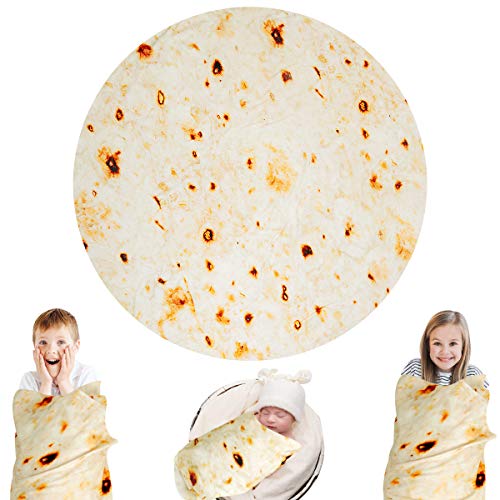 Lhedon Burritos Blanket Kids 49 Inches,Bbay Tortilla Throw Blanket Wearable Funny Wrap Blanket