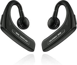 ESSONIO Bone Conduction Headphones Open Ear Headphones Bluetooth Wireless headsets Bluetooth earpiece with mic for Cell Phone Noise canceling Headphones Hands-Free Headset for Cell Phones
