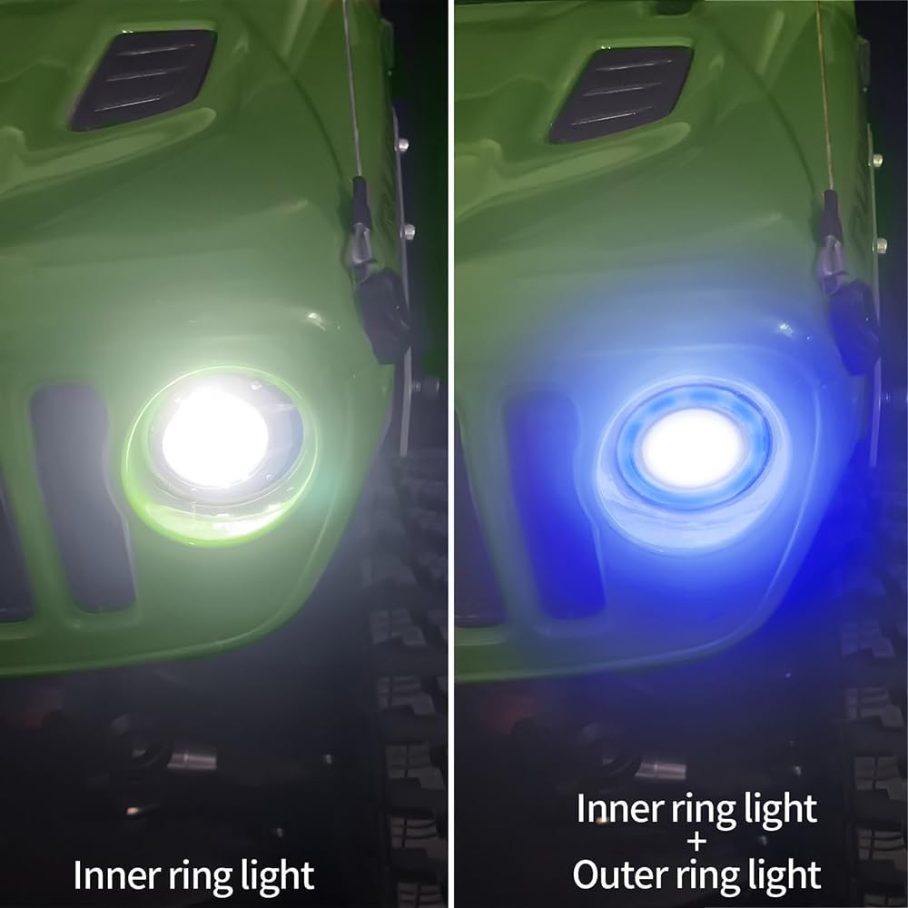 MORLORDY RC Angel & Demon Eyes 2 LEDs Headlights Halo Lights for AXIAL SCX6 AXI05000 JLU 1/6 RC Crawler Car Upgrade Part (Blue)