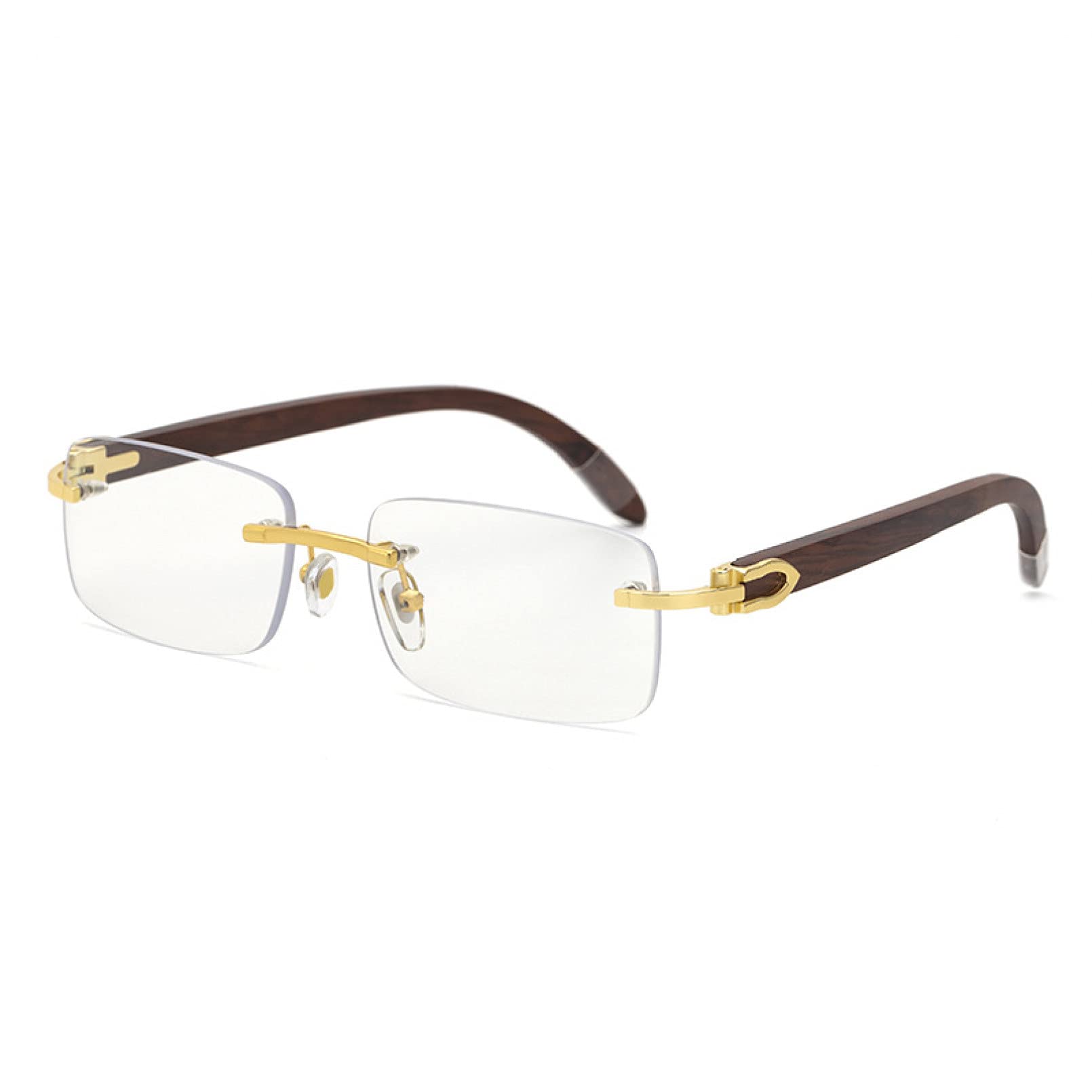 BAJIE Sunglasses Frameless Wooden Leg Sunglasses Fashionable Sunglasses for Men And Women