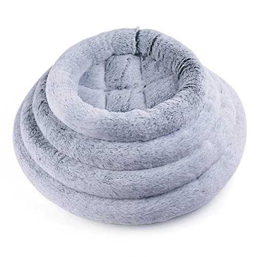 Shengocase 12.5"~20" Fluffy Faux Fur Cat Tree Tower Replacement Bed Cushion Pillow With Hook Tapes, Round Donut Cuddler Cat Dog Bed (Round 12.5") #TOP6